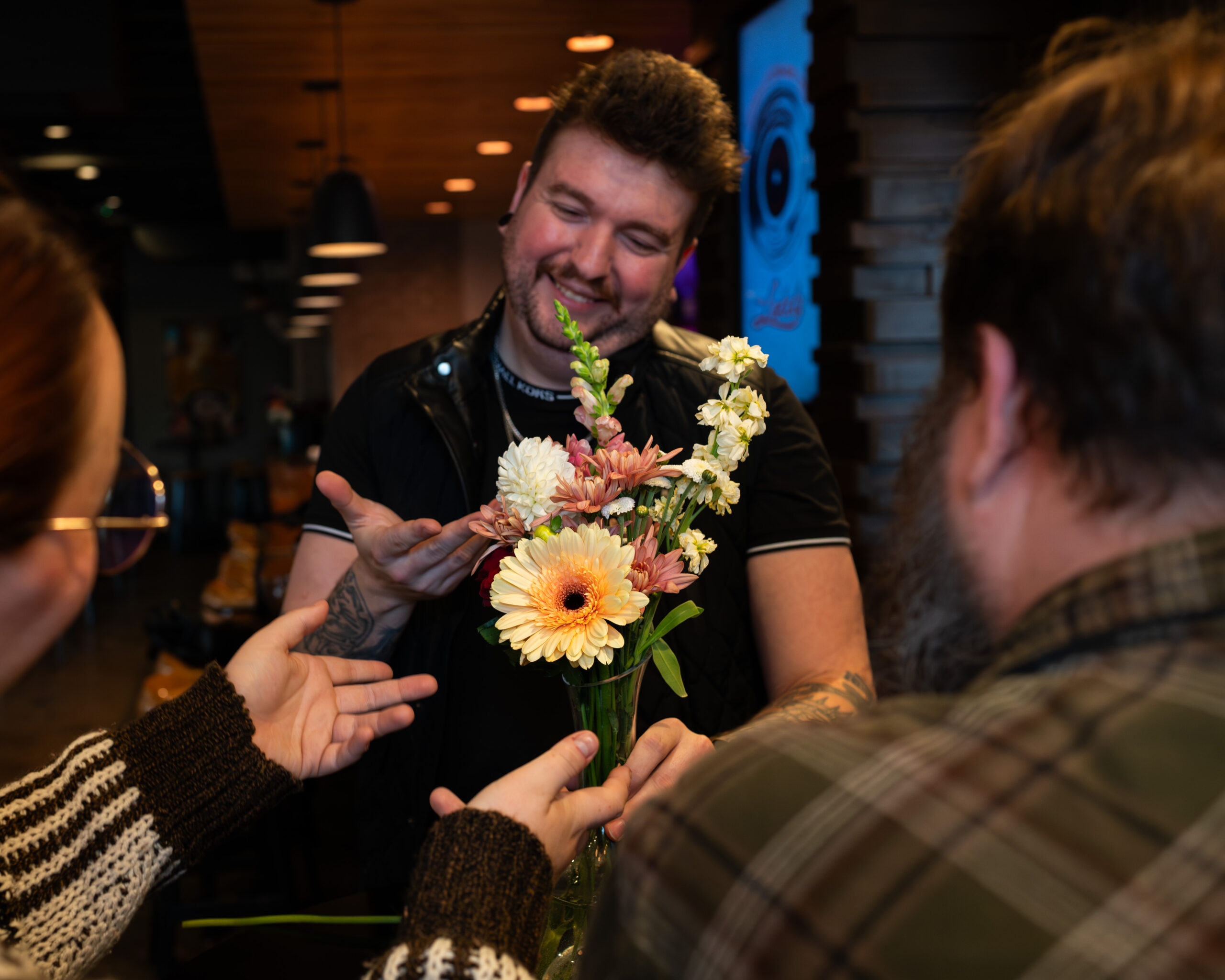 L – choice shot – Jeremy arranging flowers